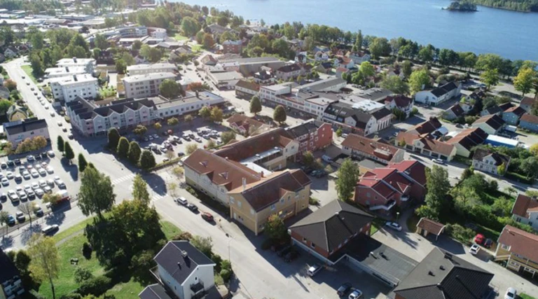 Flygbild över tingsryds innesammhälle